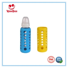 Standard Neck Glass Baby Bottle with Silicone Protective Sleeve