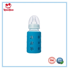 Standard Neck Glass Baby Bottle with Silicone Protective Sleeve