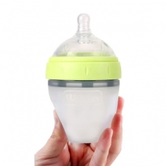 150ML Soft Squeeze Silicone Feeding Bottle with Silicone Nipple