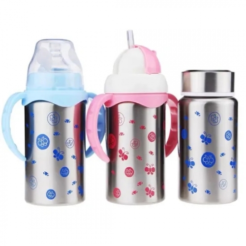 3 in 1 Insulated Stainless Steel Baby Feeding Bottle 180ml/240ml