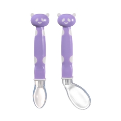 2pcs Panda Silicone Feeding Spoon Set with Storage Case