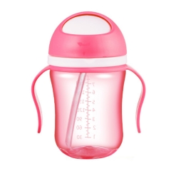 240ml Baby Sports Water Bottle with Straw