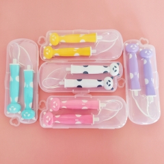2pcs Panda Silicone Feeding Spoon Set with Storage Case