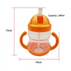 280ml Straw Baby Training Water Cup with Handle