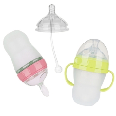Super Wide Neck Baby Silicone Bottle for Babies from 0 to 24 months 8oz