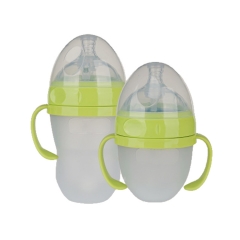 Super Wide Neck Baby Silicone Bottle for Babies from 0 to 24 months 8oz