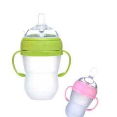 Super Wide Neck Baby Silicone Bottle for Babies from 0 to 24 months 8oz