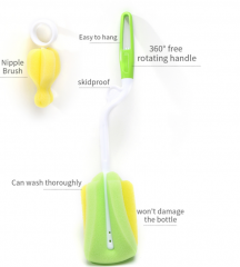 360 Degree Milk Feeding Bottle Sponge Cleaning Brush Set