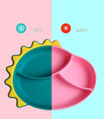 Dinosaur Silicone Baby Plate Spoon Fork Set Silicon Plate Set Baby