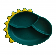 Dinosaur Silicone Baby Plate Spoon Fork Set Silicon Plate Set Baby