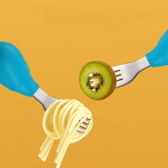 Stainless Steel Short Training Fork Spoon Set