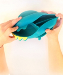 Dinosaur Silicone Baby Plate Spoon Fork Set Silicon Plate Set Baby