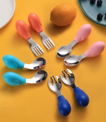 Stainless Steel Short Training Fork Spoon Set