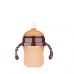 180ML Nano Silver Antibacterial Silicone Milk Bottle with Handle