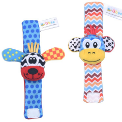 2025 Lion Design Baby Plush Wrist Rattle, Animal Babi Rattl Socks Set, Infant and Toddler Educational Toys Meia Chocalho
