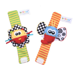 2025 Lion Design Baby Plush Wrist Rattle, Animal Babi Rattl Socks Set, Infant and Toddler Educational Toys Meia Chocalho